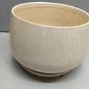 LE TAUCI Ceramic Planter, 10 Inch Plant Pot with Drainage Hole & Saucer Durable Indoor Planter for Modern Home Decor, Reactive Glaze Beige
