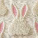 Artscope Easter Pink Rabbit Ears Pillow Covers 18x18 Set of 2 Decorative Easter Bunny Throw Pillow Cases Soft Plush Faux Fur Couch Cushion Case for Holiday Sofa Bed Room Home Decor-Beige