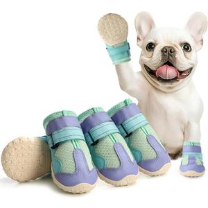 Dog Shoes for Small Dogs, Puppy Dog Boots for Winter Snow, Hot Pavement, Dog Booties & Paw Protectors Blue Size 0 (#0(1.40" inner width) for 8-15 lbs)