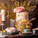 2 x 60 Pcs 3D Butterfly Decorations, 3 Sizes 5 Styles for Cake, Party, Wall Decor, Crafts, Cake Decorating, Room Stickers (Laser Gold)