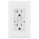 Micmi GFCI Outlet, Tamper-Resistant GFI Receptacle with LED Indicator, 20Amp 125Volt Self-Test Ground Fault Circuit Interrupter, Decorator Screwless Wall Plates Included, ETL Listed (1Pack, White)