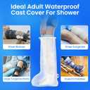 YUNCHI Upgraded Extra Wide Full Leg Cast Cover for Shower after Knee Surgeries with Non-Slip Bottom for Leg Wounds, Bandage, Large Cast, Knee Immobilizer/Brace, Walking Boots, Reusable