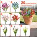 Artificial Flowers for Outdoors Indoors, 20 Bundles Faux Daisy Flowers in 6 Colors, UV Resistant Fake Plants for Garden Decor, Porch, Patio, Window Box, Outdoor Decoration