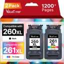 260XL 261XL Ink Cartridge Replacement for Canon 260 and 261 Ink Cartridges XL PG-260 CL-261 Work with Canon Pixma TS6420a TS6420 TS6400 TR7020a TS5320 TR7000 TS5300 TR7020 Printer, 1 Black 1 Tri-Color