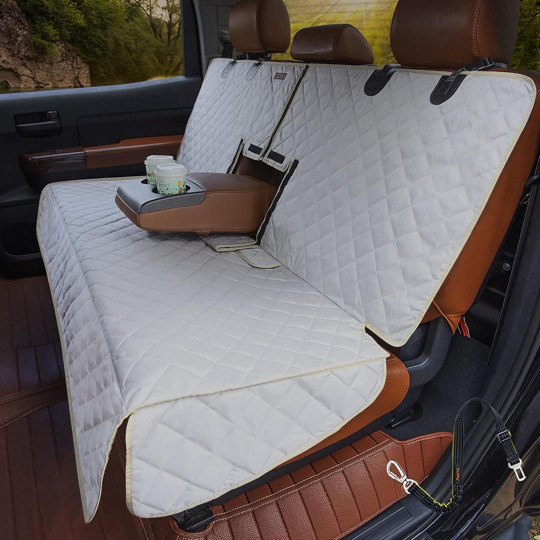 iBuddy Truck Seat Cover for Dogs Waterproof Truck Back Seat Protector for Kids Without Smell Heavy Duty and Nonslip Pet Bench Seat Cover for Trucks Ford F150/F250/Chevrolet Silverado/GMC/Ram 1500/2500 (GREY)