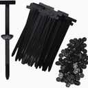 2 x 2026 Upgraded Nylon Universal Cable Tie Buckle For Car, UV Resistant Black Zipties with Pin & Button Design with Pin & Button Design, for Car Daily Repair, home, Garden(50PCS)