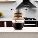 Bodum 34oz Pour Over Coffee Maker, High-Heat Borosilicate Glass with Reusable Stainless Steel Filter and Cork Grip - Made in Portugal
