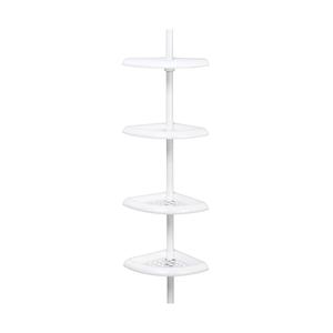 Zenna Home 2153WW2 Tension Pole Shower Caddy, 7.2 in OAL, 10.6 in OAW, 4-Shelf, Plastic, White