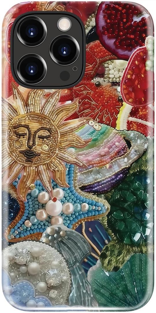 LUMARKE for iPhone 14 Pro Case,Cute Floral Cover,Wireless Charging