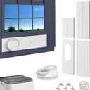 Portable AC Window Vent Kit: Universal Coupler Fits 5.1" & 5.9" Exhaust Hose, Air Conditioner Window Kit with Upgraded Seal Plates, Adjustable Vertical/Horizontal Window Kit, Up to 56 Inches
