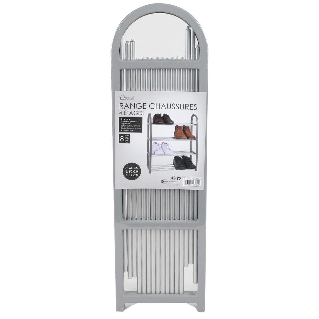 4 TIER SHOE RACK WHITE STAND STORAGE SELF ORGANISER LIGHTWEIGHT COMPACT SPACE