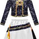 Little Girls Performance Costume Kids Cosplay Halloween Party Dress Up Outfit Set 2-12Y Size F (110) (6-7year old)