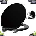 Angel Shield Round Toilet Seat Wood Molded UV Lid Soft Close