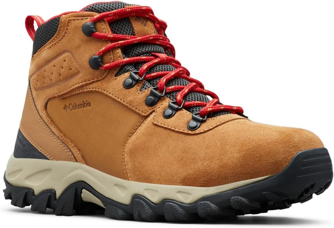 Columbia Men's Newton Ridge Plus II Suede Waterproof Hiking Boot (10 Wide, Elk/Mountain Red)