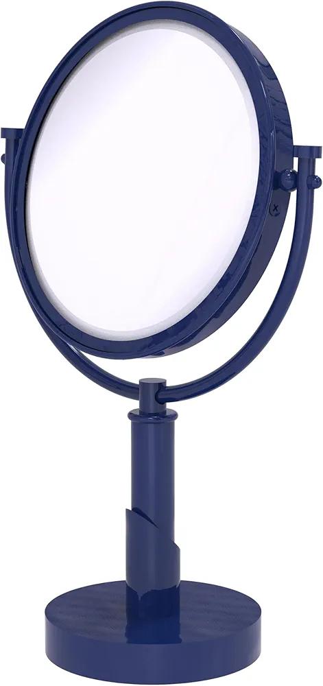 Allied Brass TR-4/4X-MBL Tribecca Collection 8 Inch Vanity Top Make-Up Mirror 4X Magnification, Mediterranean Blue