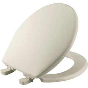Bemis 730SLEC Slow Close Toilet Seat, Easy Clean Hinges and Durable Plastic Seat, Made in USA, Round, Biscuit
