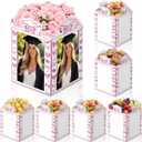 Qunclay 8 Pcs Graduation Box Centerpieces for Table 7-inch Table Decor Boxes Class of 2026 Congrats Grad Party Favors with Messages for High School College Celebration Decoration (Coquette Bow)