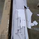 Bellemave Twin Corner Bed Frame with Storage Shelves and Desk, Wood Twin Size Daybed with Bookcase and Trundle, Antique White