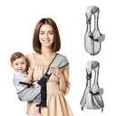 Baby Sling Carrier,Toddler Carrier, 2025 New Baby Sling with Waist Harness,Portable and Lightweight Sling,Non-Slip Hip Seat Carrying 25-60 Lbs (Grey)