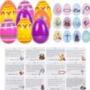12 Pcs Resurrection Easter Story Eggs with Matching Religious Easter Story Cards Easter Basket Stuffers Fillers Christian Empty Eggs for Easter Decorations Home Party School Activity Decor
