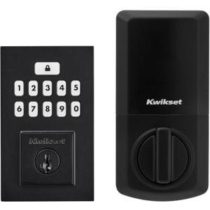 Kwikset SmartCode 260 Keyless Entry Electronic Keypad Deadbolt Door Lock with Auto-Lock, Custom User Codes, Advanced Security in Matte Black Contemporary
