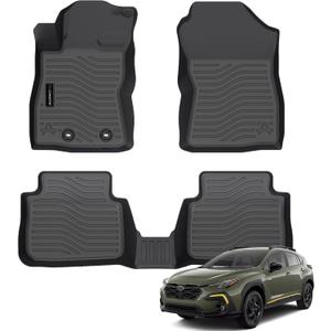 Auxko All Weather Floor Mats Fits for Subaru Crosstrek 2024 2025 2026 & Subaru Impreza 2024-2026 TPE Rubber Liners Accessoires All Season Guard Mats for 1st & 2nd Row