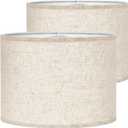 Lamp Shades Set of 2 Lampshades13 13 10 Fits Harp-Style Bedside & Floor Lamp shades Easy Assembly (Ships Rolled Flat) (Beige, Large)