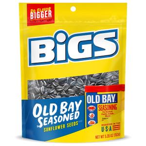 BIGS Sunflower Seeds, Old Bay Seasoned Flavor, 5.35 oz. (Pack of 12), Best Before 11/08/2025