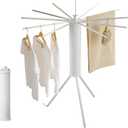 JOOM Tripod Clothes Drying Rack, Garment Rack Portable and Foldable Space Saving Laundry Drying Rack - Drying Rack Clothing Floor Folding Balcony Bedroom Household Aluminum (Matter Silver)