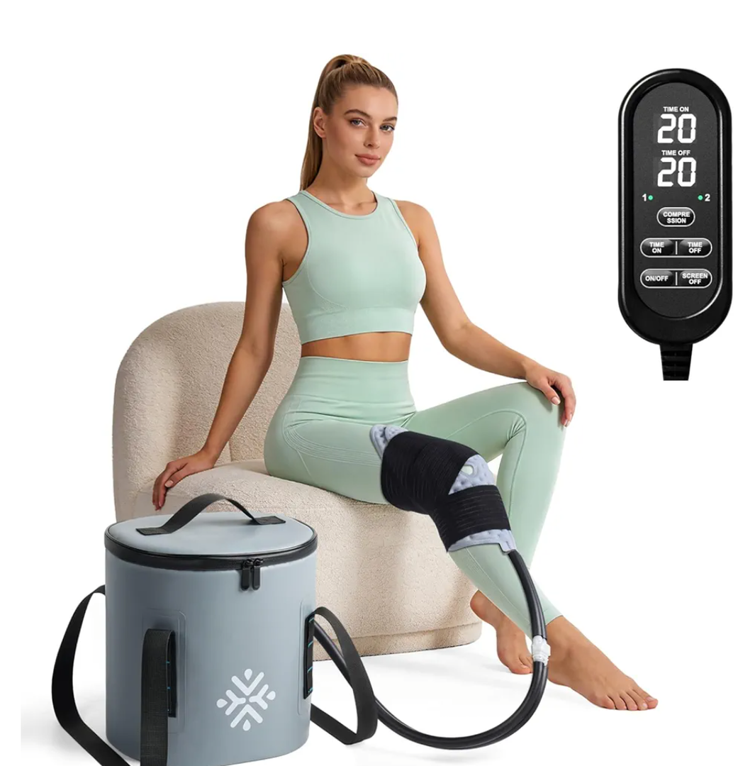 Ice Machine for Knee After Surgery w/Compression, Cold Therapy Machine for Hip Replacement, Cryo Cuff Wrap Pack for Shoulder Recovery, Cold Cooler Water System(Gray)