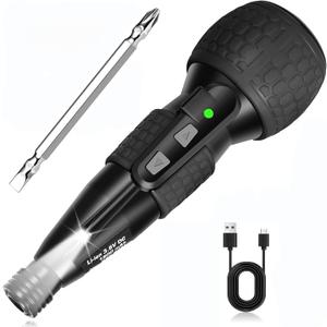 3.6V Cordless Electric Screwdriver - Magnetic 2-in-1(Manual & Automatic) with Forward/Reverse, 1800mAh USB-C Battery, LED Delay Light, Power Screwdrivers Set, Portable Automatic Home Repair Tool Kit