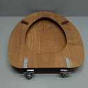 Mayfair Natural Oak Veneer Toilet Seat with Chrome Hinges, Elongated, Wood