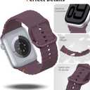 TiMOVO Sport Band Compatible with Apple Watch 42mm (Series 11/10) 41mm 40mm 38mm for Women Men (2025), Soft Silicone Replacement Strap for iWatch Series 9/8/7/6/5/4/3/2/1/SE 3 2 1, Smoky Purple