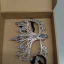 Bling Rhinestone Masquerade Mask For Women Ball Costume Crystal Face Mask Carnival Jewelry (Silver)