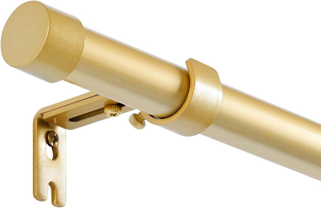 Gold Curtain Rod Adjustable,40-88 Inch Extra Wide Heavy Duty Telescoping 1 Inch Diameter Metal Window Rod Extendable Mounting Brackets Luxurious Gold Finish Home Decor Easy Install Wide Windows Large