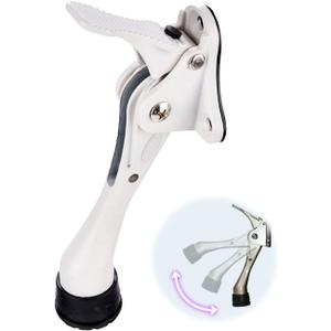 One Touch Kickdown Door Stopper, Door Holder, Heavy Duty Door Stops, Bottom of Door, Height-Adjustable Rubber Tips by HASHI (White 4 inch x 1pack)