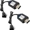 FainWan 2Pack 7.4V / 2 x 3.7V 400mA USB Charger Cable with SM-4P 4 pin Plug Compatible with Old Version UDI001 UDI008 UDI009 and HJ808 RC Boat Battery UDI001 USB 2
