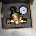 RV Water Pressure Regulator for RV Camper, 3/4" Upgraded Brass Lead-Free Adjustable Water Pressure Reducer with Gauge and Inlet Screen Filter for RV Camper Travel Trailer Accessories 0-160 PSI