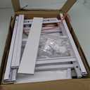 Furnulem Tall 4 Drawers Dresser, Vertical Storage Tower for Bedroom, Hallway, Entryway, Nursery, Closet Organizer, Nightstand Bedside Table Furniture, Sturdy Steel Frame, Wood Top, White