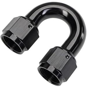 EVIL ENERGY 6AN Female to 6AN Female 180 Degree Swivel Coupler Union Fitting Adapter Aluminum Black