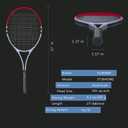 Tennis Racket Pre-Strung Lightweight 27 Inch Racquet Recreational Adult Rackets for Men Women Students Training Tennis Starter Kit with Balls,Carry Bag and Overgrips