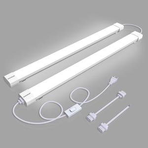 KUKUMAO Utility LED Shop Light Fixture with Plug 4FT 5000K 36W 3600LM Linkable Waterproof Closet Light Under Cabinet Light Ceiling Tube Light for Garage Kitchen Bathroom Workbench and Office(2 Pack) (White)