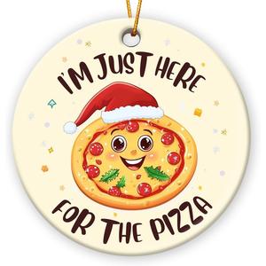 5 x Pizza Ornaments for Christmas Tree 2025, Double Sided Ceramic Food Ornaments for Christmas Tree Decorations, Food Lovers Gifts for Women Men Friends Coworker, for Pizza Lovers
