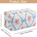 Makeup Bag Travel Cosmetic Bag for Women Girls, Zipper Make Up Pouch, Floral Flowers Toiletry Organizer Makeup, Portable Storage Bag, Cosmetic Travel Cloth Bag (2 Pack (L+S)/Blue Bowknot)