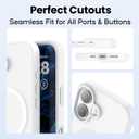 2 x Compatible with Magnetic Matte Clear Case for Phone 17Tough Drop-Resistant Design, Anti-Yellow, Shockproof, Slim Transparent Cover (White)