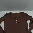 Women Cute Lace Trim Button Down Cropped T Shirts Y2k Preppy Fall Pointelle Scoop Neck Long Sleeve Crop Tees size M