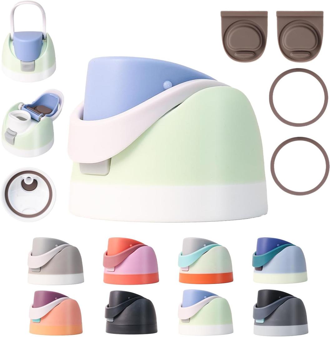 NebkDask Replacement Lid for Owala Freesip, Compatible with Owala Cup 16oz 24oz 32oz, Lid Replacement Accessory, BPA-Free with Two Gasket Replacement Stopper and Two Bottle O Seal Ring (Off-white）