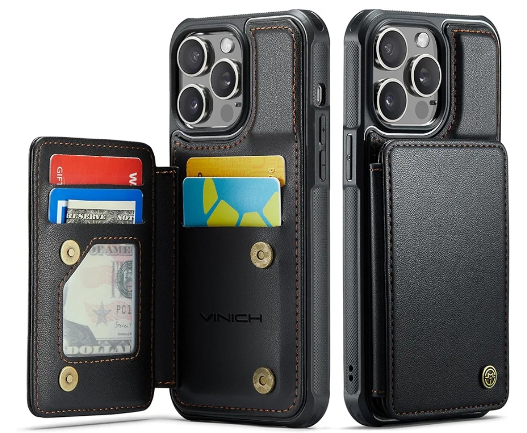 Vinich for iPhone 13 Pro Max Wallet Case with Card Holder, RFID Blocking Credit Slots Kickstand Shockproof Phone Cover Fit for iPhone 13 Pro Max 6.7" Black