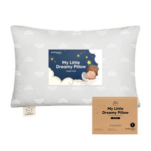 KeaBabies Toddler Pillow 13x18 - Soft Organic Cotton Kids Travel Bed Pillows for Sleeping, School, Nap, Machine Washable, Toddlers 2 to 5, Pillowcase Sold Separately (Gray Rainbow) (1-Pack, Standard)
