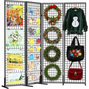 Grid Wall Panels Foldable Gridwall Panel Display Stand Art Show Display Panels for Vendor Events Craft Shows Merch Display